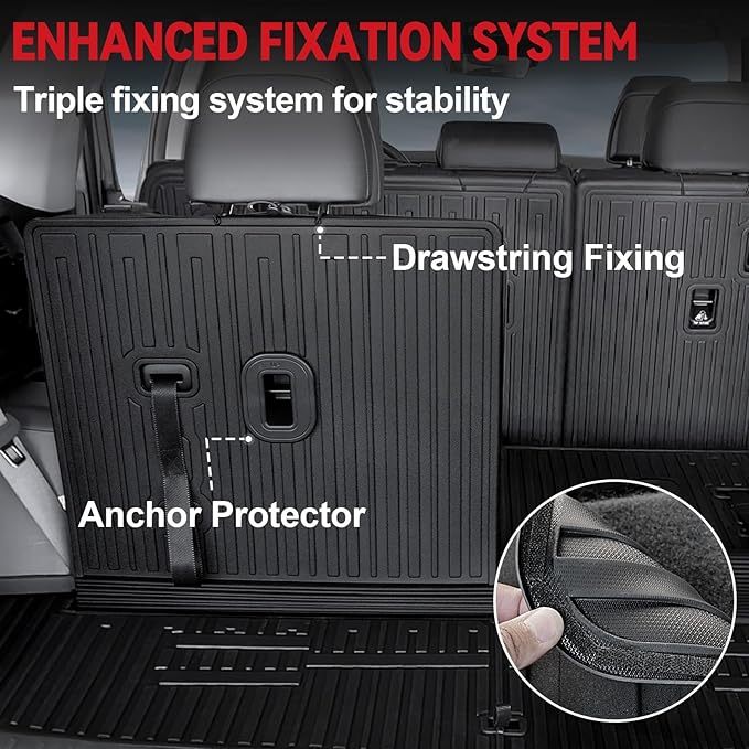 Floor Mats for 2024 2025 2026 Hyundai Santa Fe 6-Seat/7-Seat, All Weather TPE