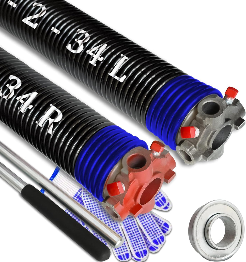 Garage Door Torsion Spring Set, Pair of 2" Electrophoresis Coated Garage...