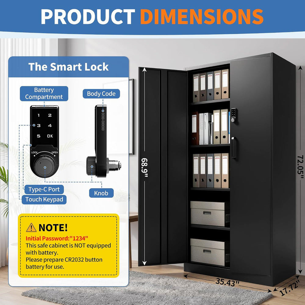Metal Storage Cabinets with Electronic Keypad Office Security Safe