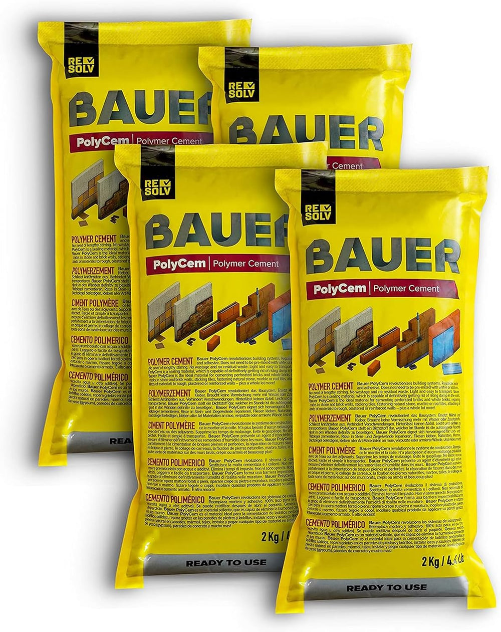 Bauer Instant Polymer Cement 4-Pack - Ready-to-Use Alternative to Mortar &amp...