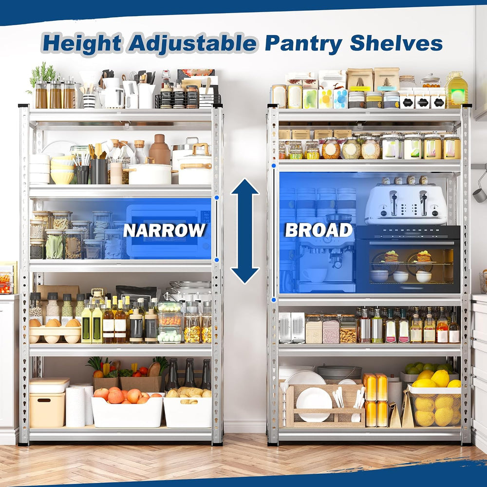 REIBII Storage Shelves 2020LBS Garage Shelving Heavy Duty Metal Shelving Adju...