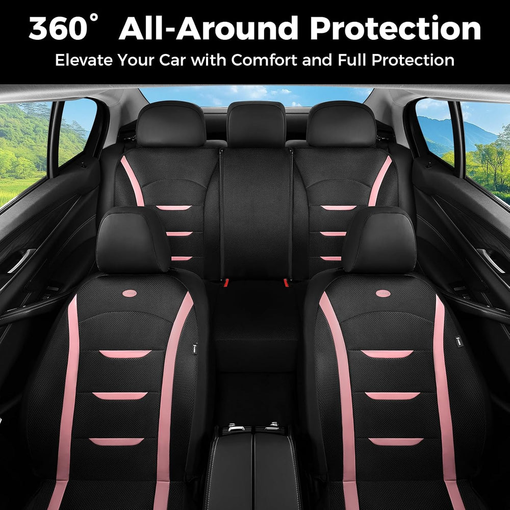 Seat Cover, Car Seat Covers Front Set, Air Cool Mesh Thick Car Seat Covers, C...