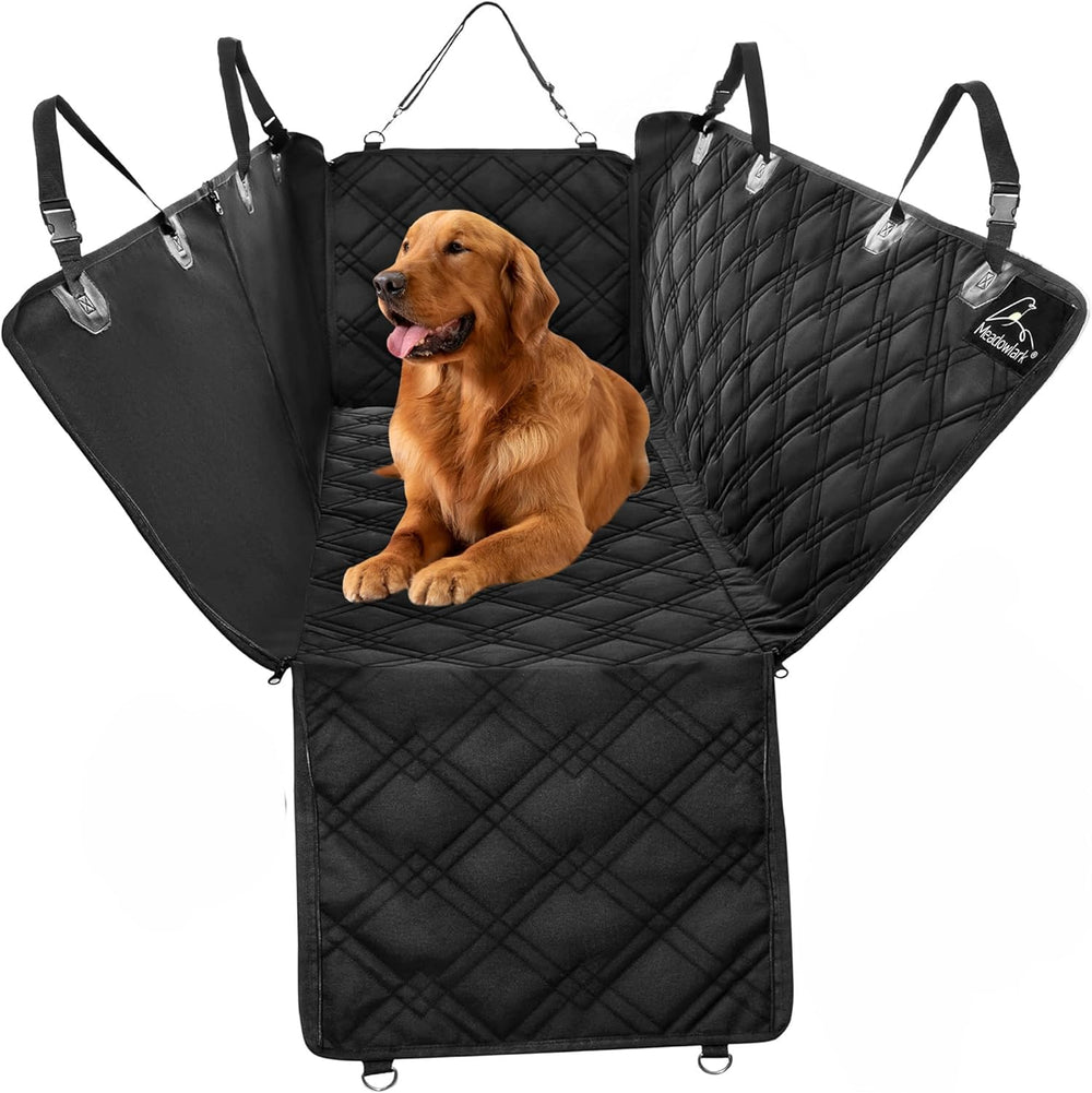 Meadowlark Dog Car Seat Cover, Heavy Duty Hammock, XL, Black