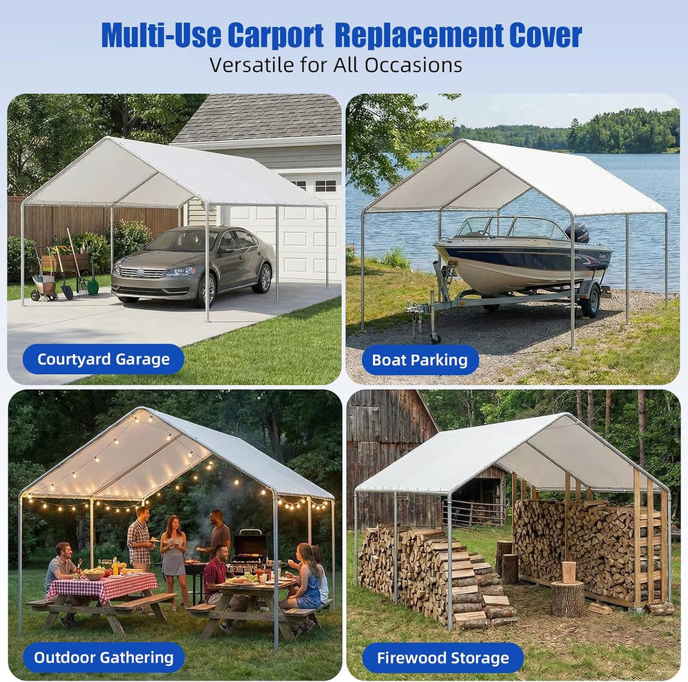 10x20FT Heavy Duty Carport Canopy Replacement Cover