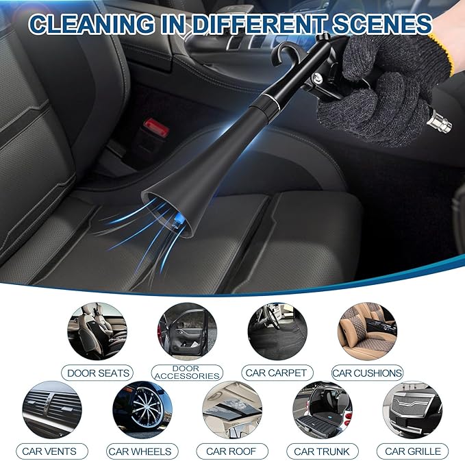 Car Cleaning Gun Detailing Interior Dryer Air Blow Gun, High Pressure Blower Gun
