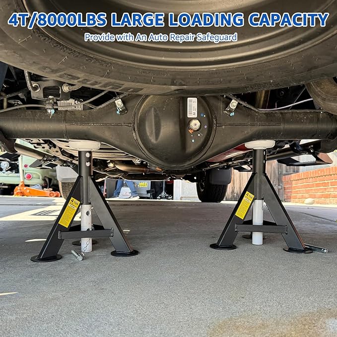 HKTE 4 Ton Heavy Duty Jack Stands, Security Locking Pins, 000 lbs Capacity (2...