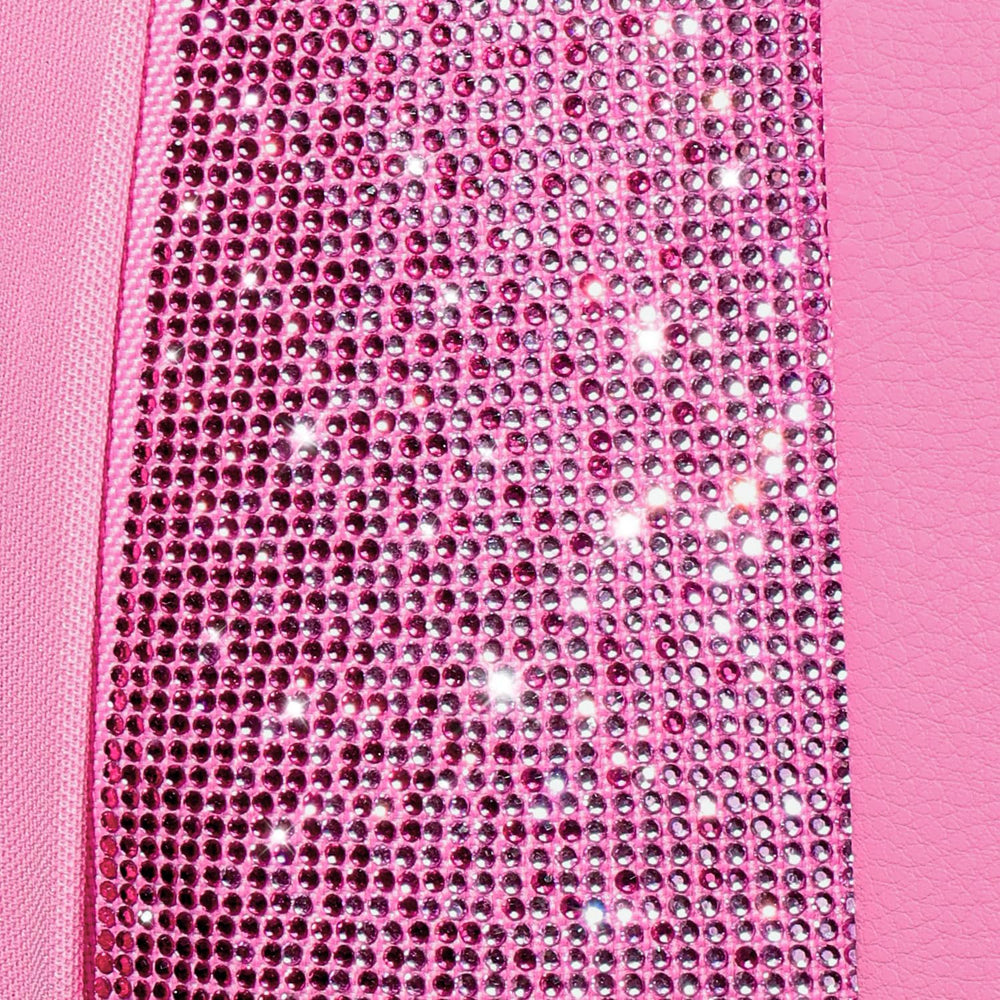 CAR PASS Bling Diamond Pink Leather Car Seat Covers for 2 Front Seats Protect...
