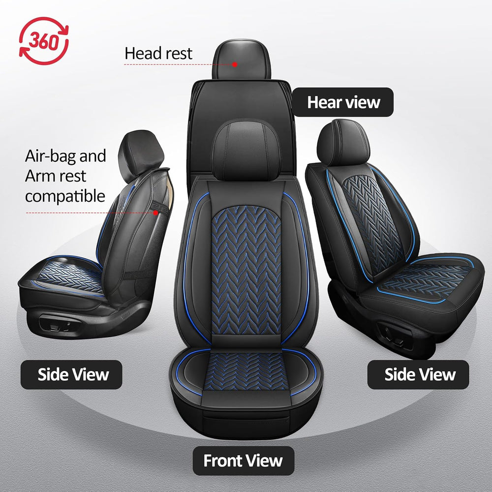 MIROZO Front Seat Covers, Leather Car Seat Covers for Sedan, Truck and SUV