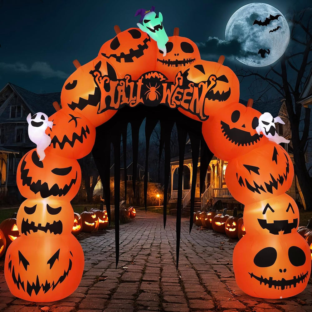 MGparty 10FT Halloween Inflatables Pumpkin Archway