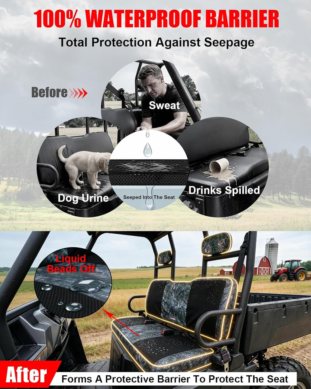 StarknightMT Camo Seat Covers Compatible with 2002-2008 Polaris Ranger 500 70...