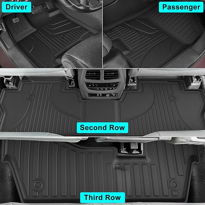 Floor Mats Compatible with Honda Pilot 8 Seats 2016-2022