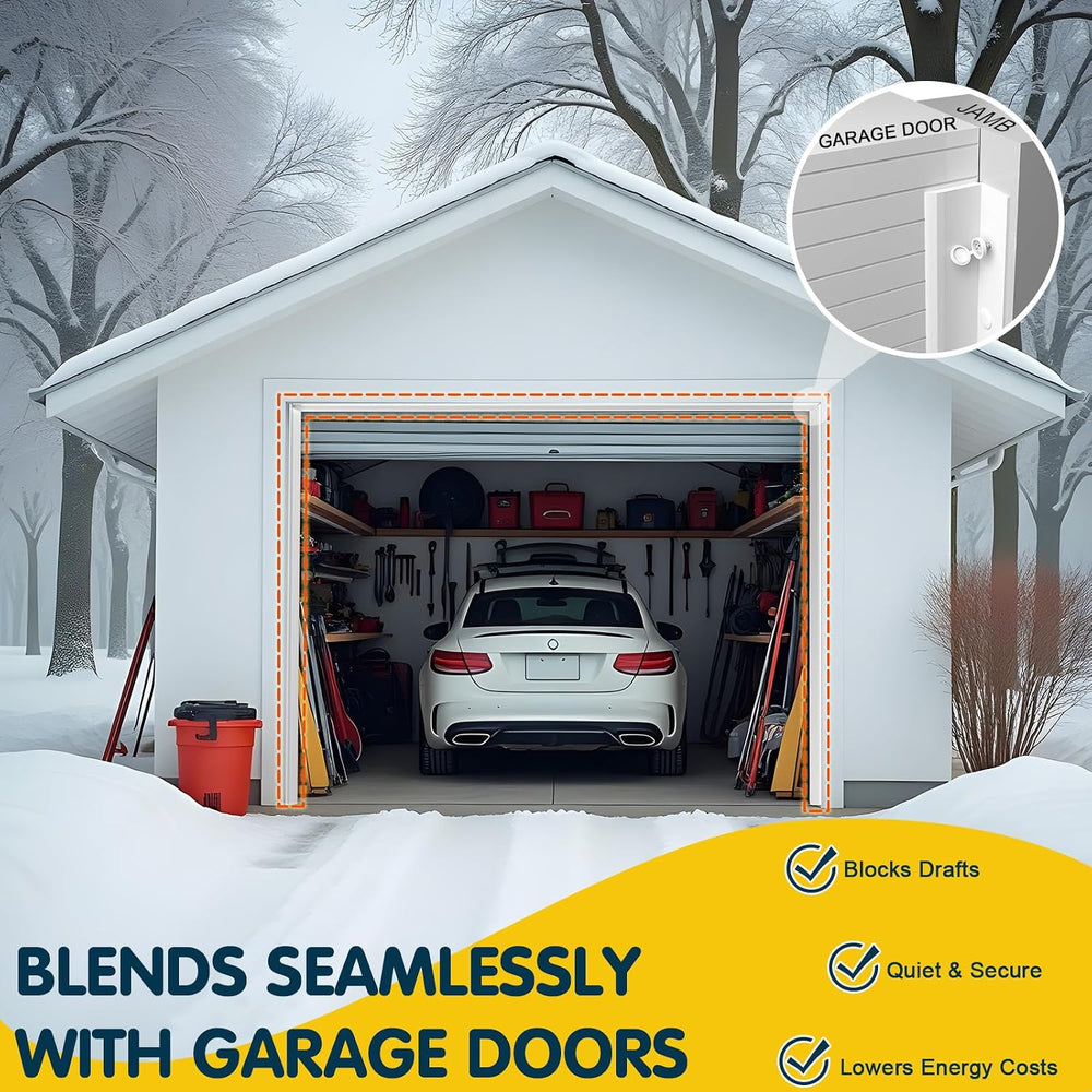 Garage Door Seal Top and Sides - 40 FT TPE Weather Stripping Garage Door Seal...