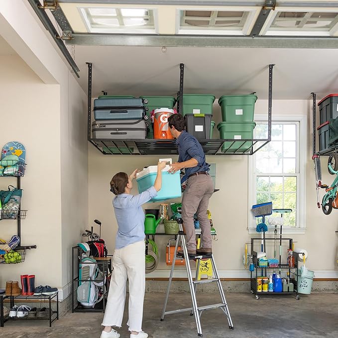 StoreYourBoard 4 x 8 Overhead Garage Storage Rack, Ceiling Shelf Overhead