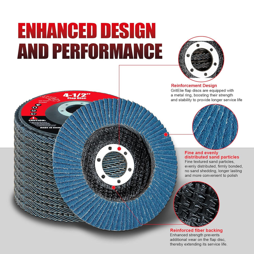 60 Pack Flap Discs 4 1/2 for Angle Grinder, 40/60/80/120 Grit Type 29 Zirconi...