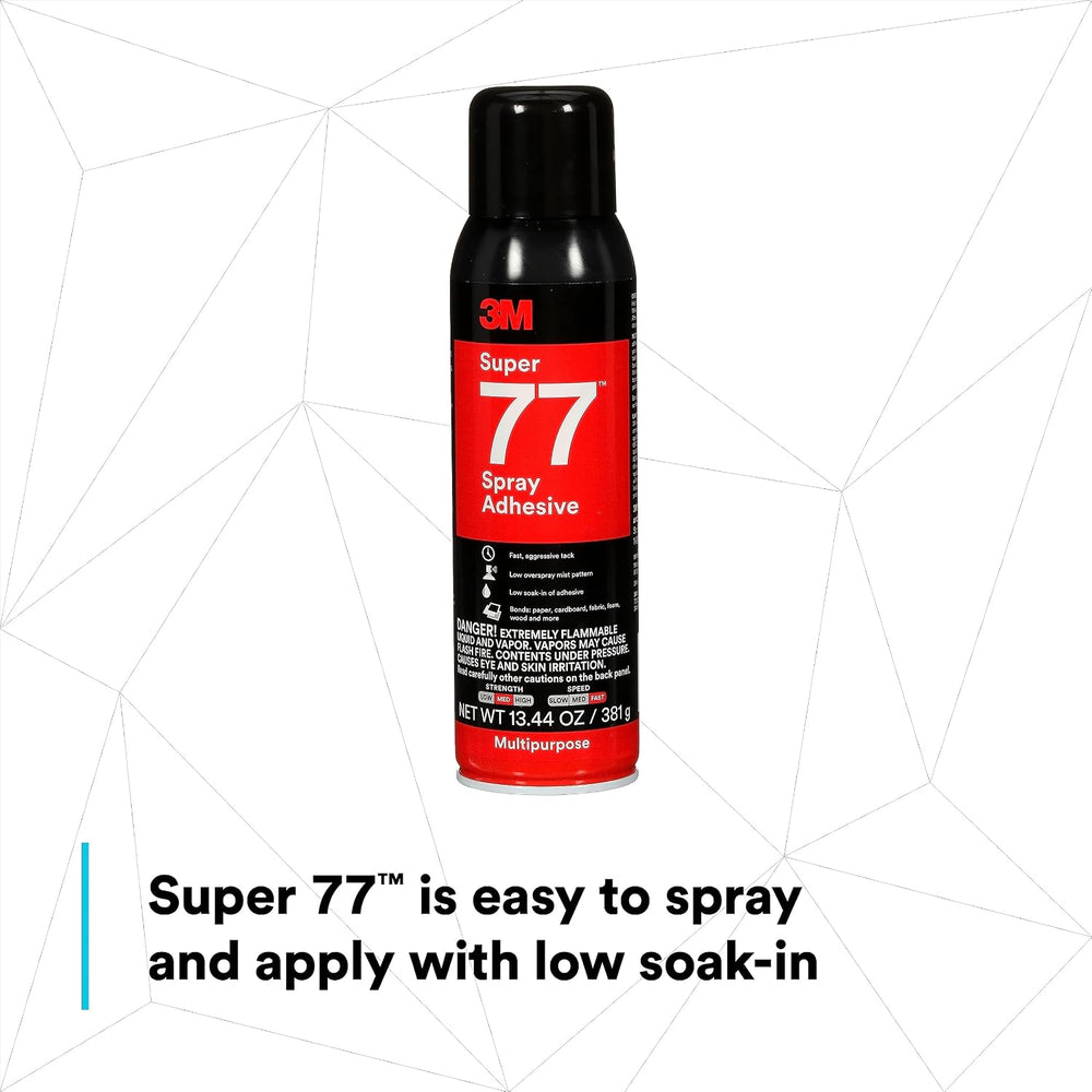 3M Super 77 Multipurpose Permanent Spray Adhesive Glue, Paper, Cardboard, Fab...