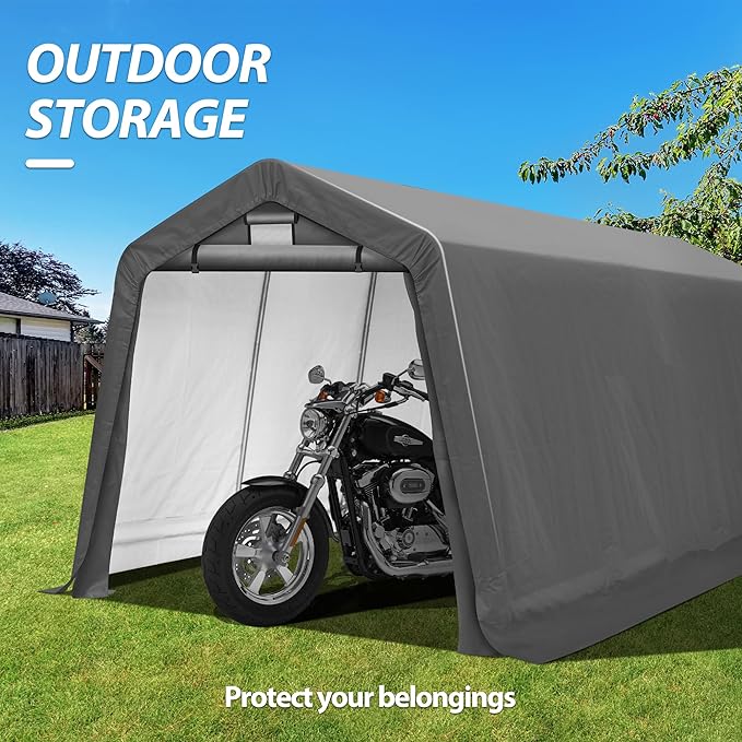 8' x 14' Outdoor Storage Shelter Shed, Portable Storage Shed Heavy Duty
