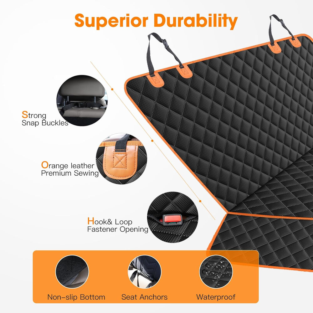 MIXJOY Dog Car Seat Cover for Back Seat, Rear Bench Seat Cover for Trucks