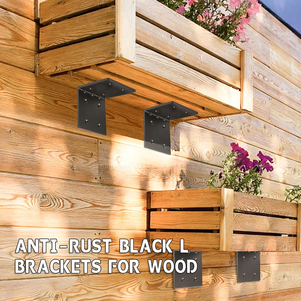 4 PCS Heavy Duty Steel Corner Brackets, 5"x5"x4" 90 Degree L R...
