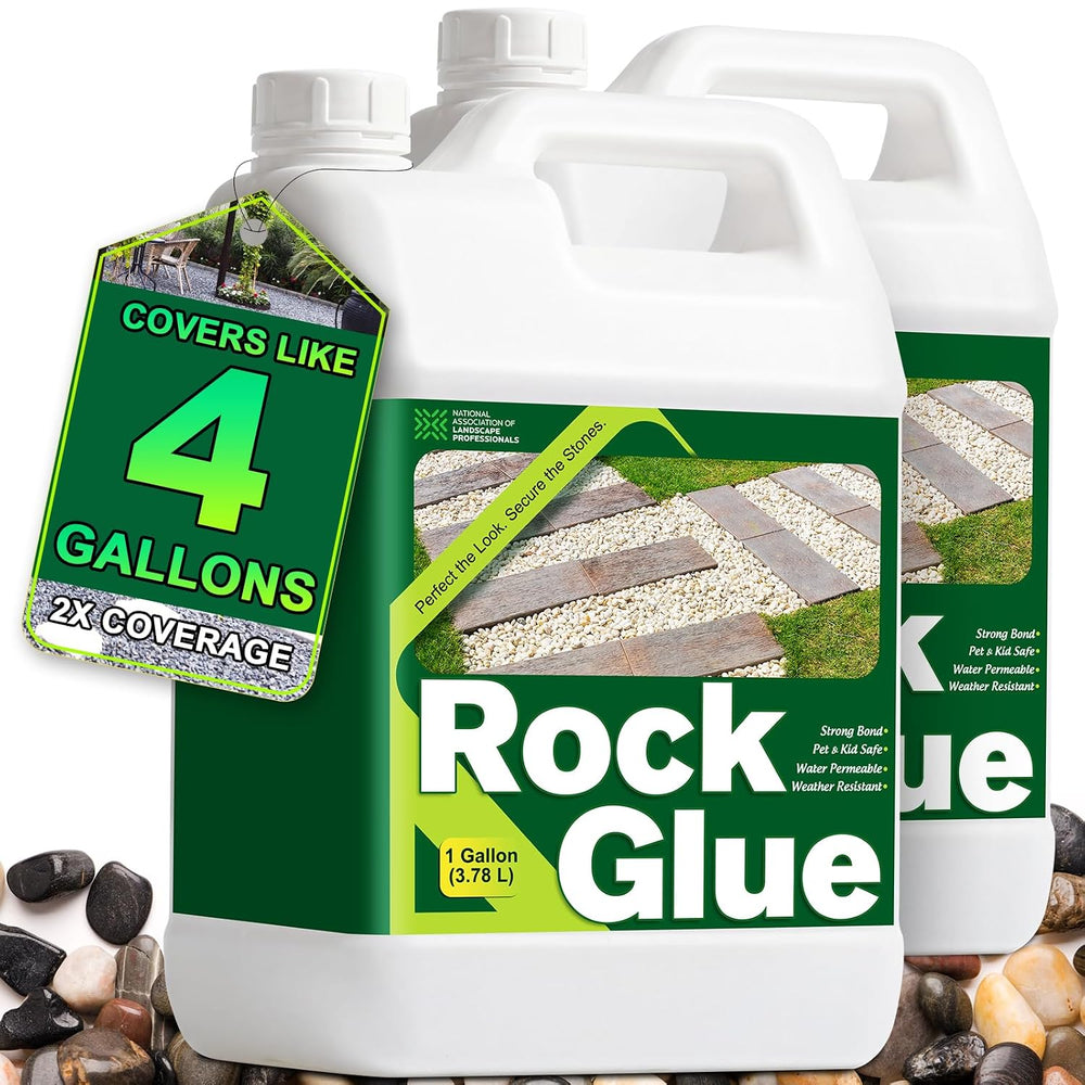 Teexpert Rock Glue for Landscaping：2 Gallon 2X Concentrated Gravel Glue for P...