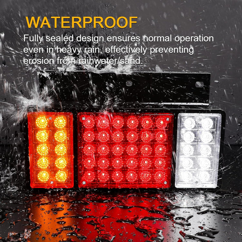 2PCS Trailer Tail Light Kit 50 LED Truck Running Brake Turn Signals Reverse L...