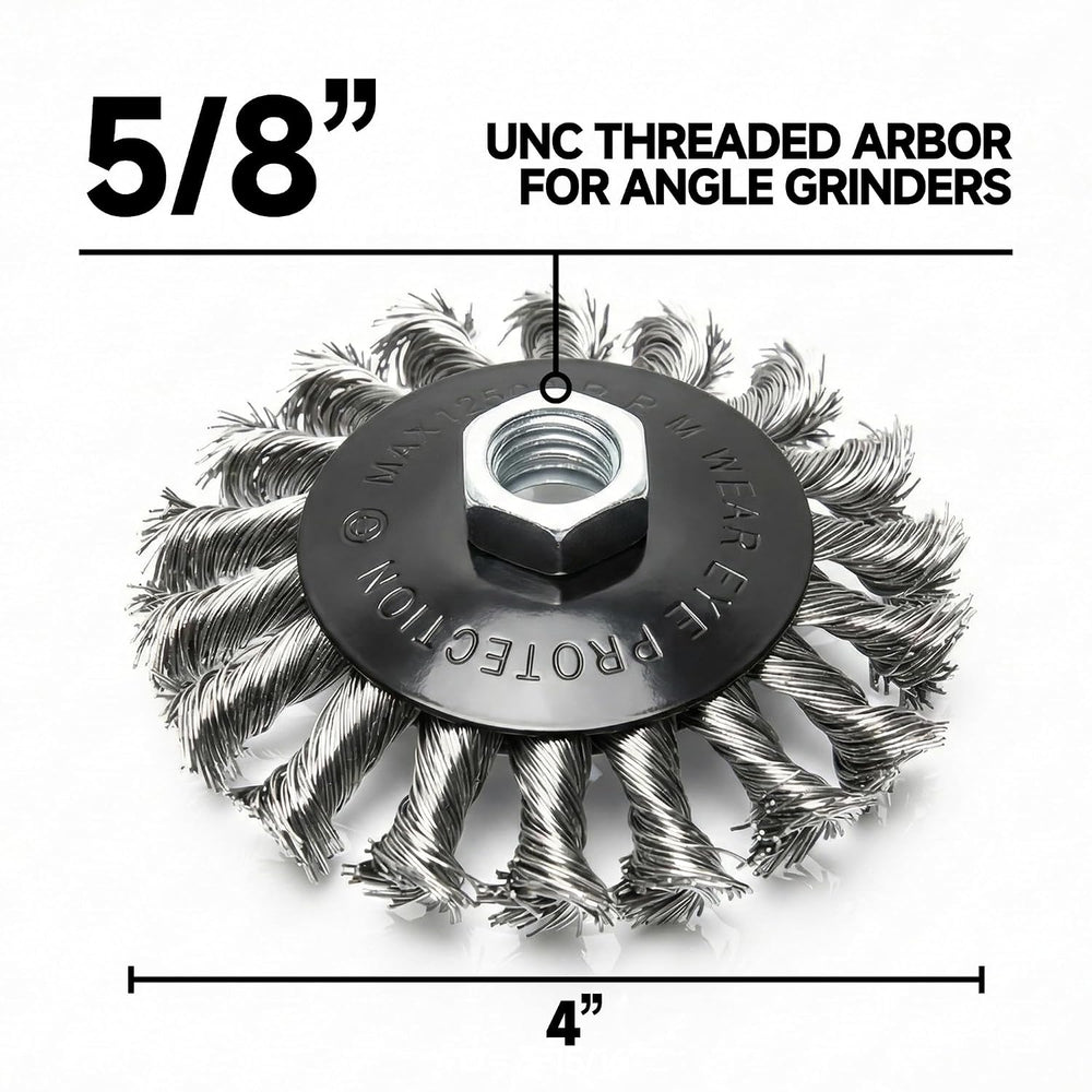 8 Pack 4 Inch Stainless Steel Wire Wheels for 4 1/2 Angle Grinder, Twist Knot...