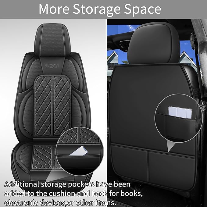 Car Seat Cover Custom Fit for Dodge Ram 1500 2500 3500 2002-2024 Faux Leather