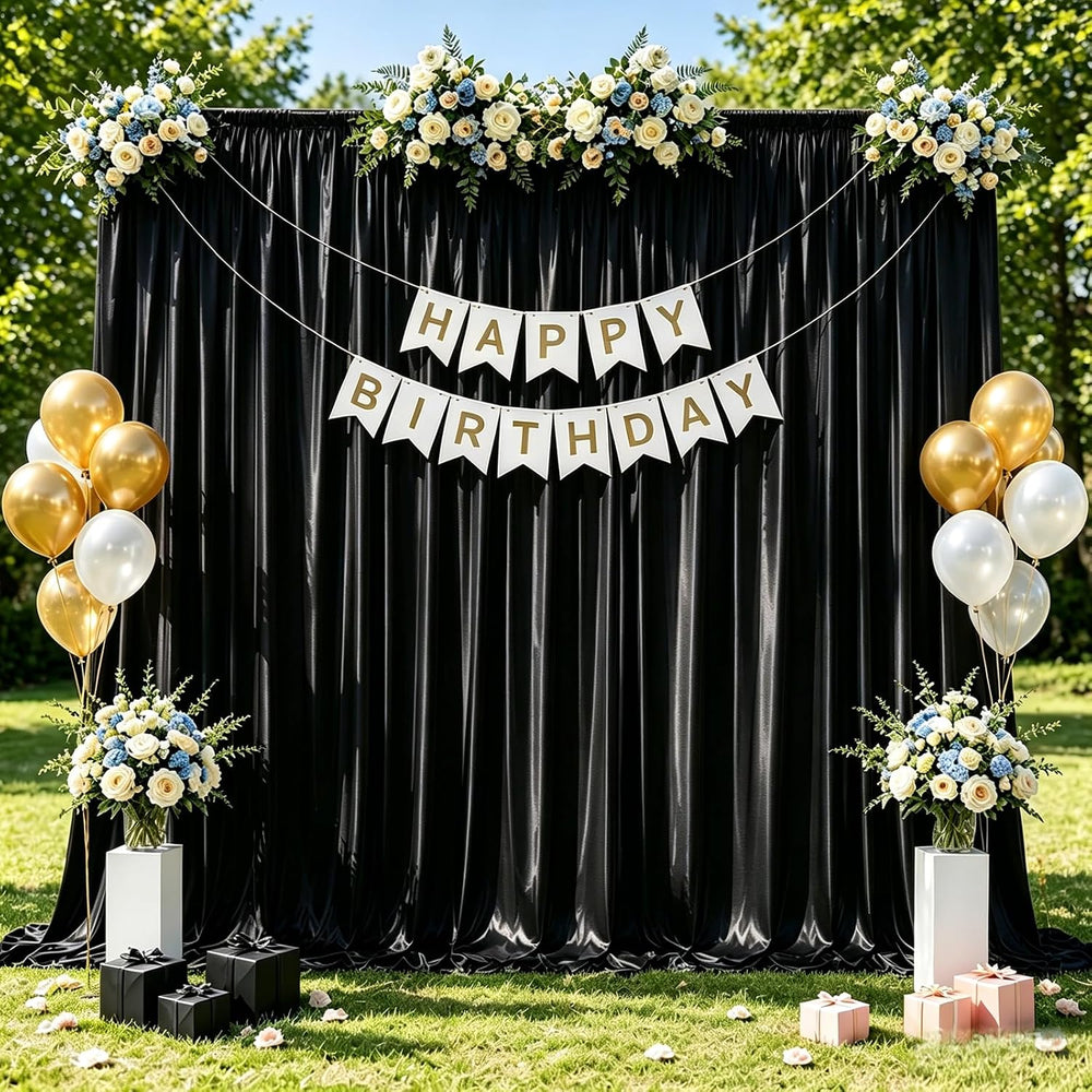 10x10ft Black Sequin Backdrop Curtains Wrinkle Free Drapes Halloween Photo