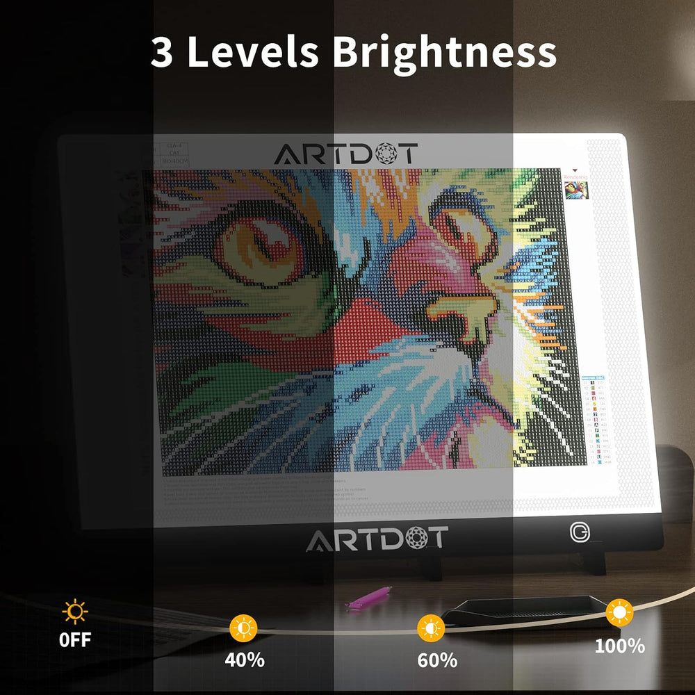ARTDOT A2 LED Light Pad for Diamond Painting USB Powered Light Board Kit, Adj...