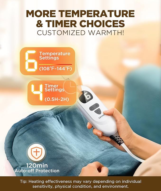 Graphene-Infused Heating Pad 3X Deeper Pain Relief, Weighted Instant Heating