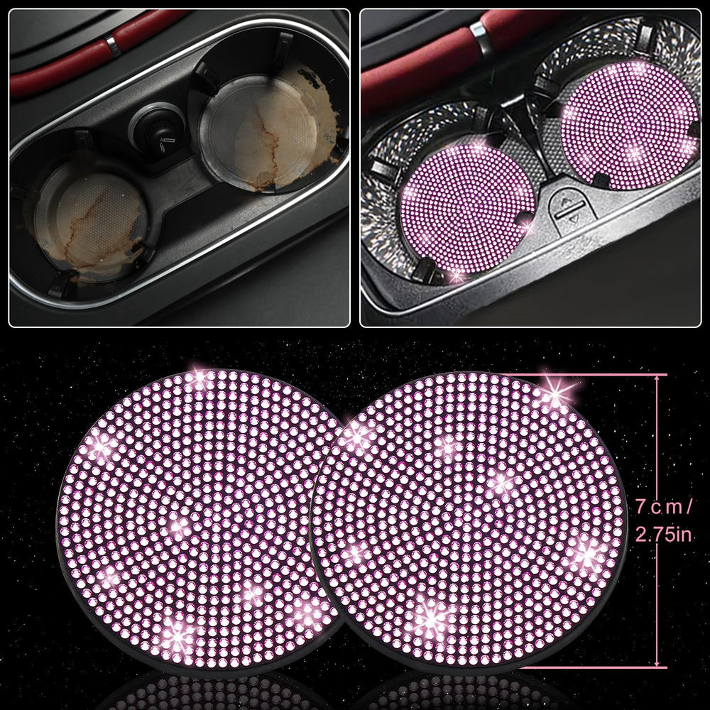 NBTEPEM 27-Piece Bling Car Accessories Set - Universal Fit Steering Wheel Cov...