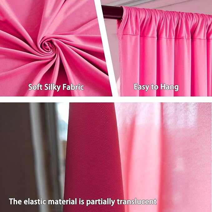 10 x 7 Feet Pink B Backdrop Curtain for Partie, Background Curtains for Photo...