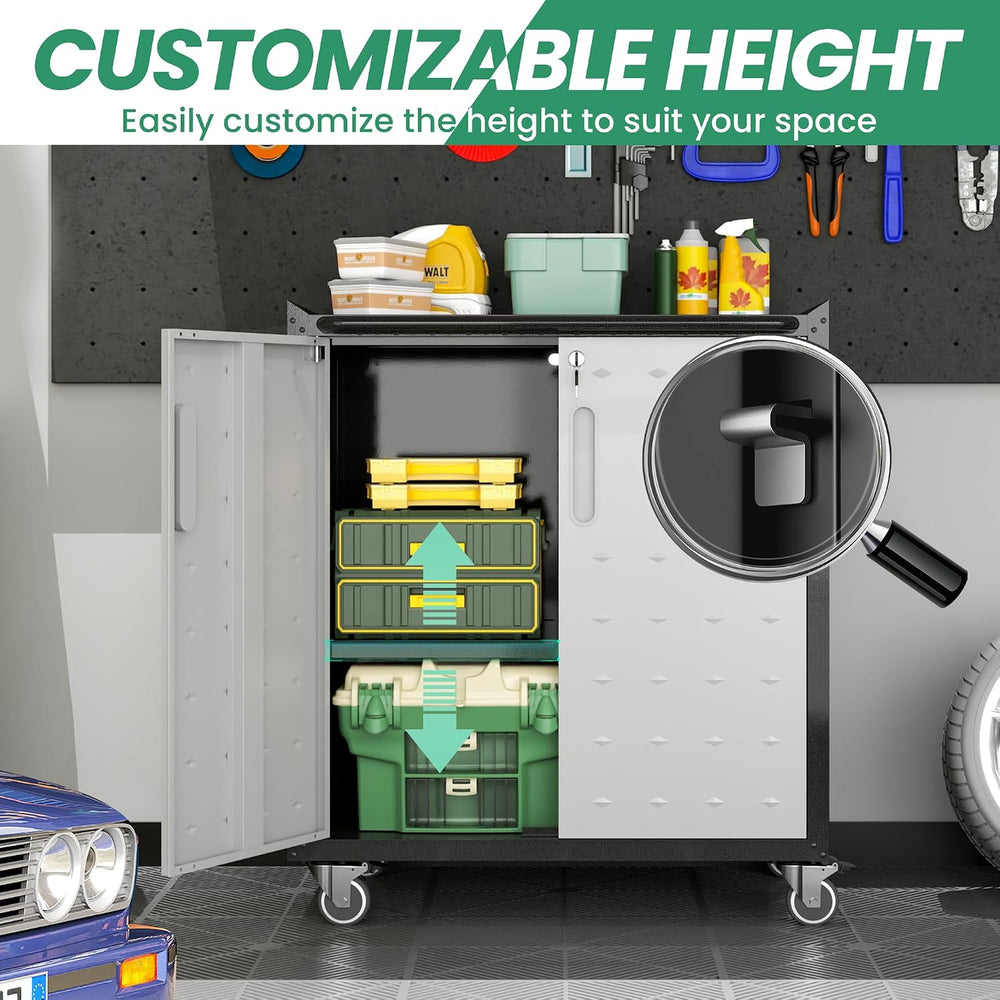 10-Piece Heavy Duty Steel Garage Cabinet System | All-in-One Modular Garage C...