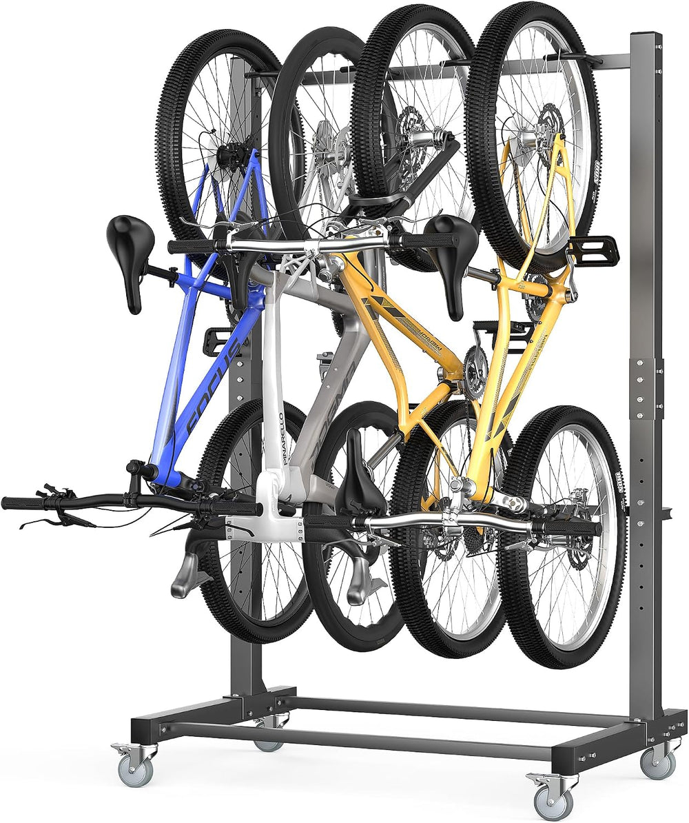 Ultrawall Freestanding Bike Rack with Wheels, Vertical Bike Storage Stand