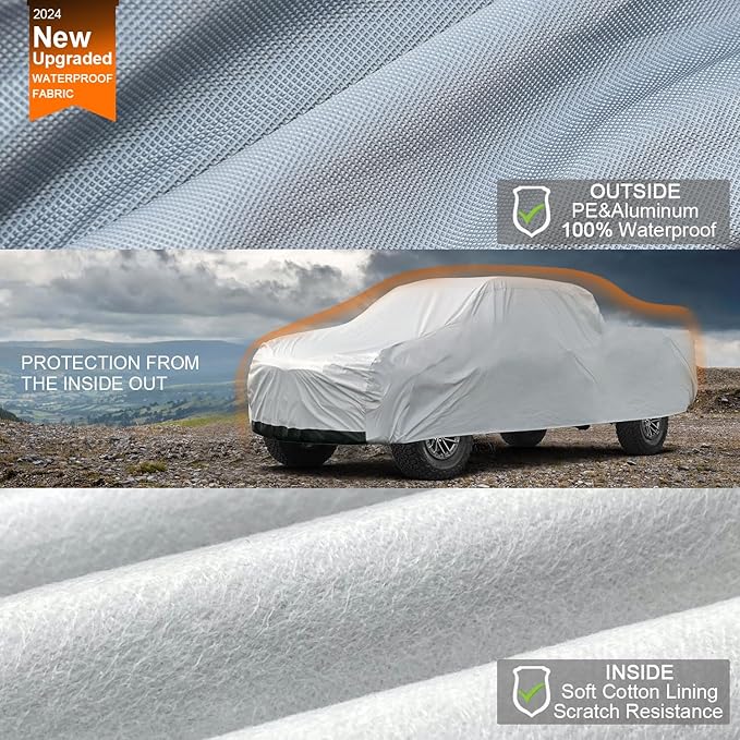 Kayme 6 Layers Truck Cover Waterproof All Weather, Heavy Duty Outdoor Pickup