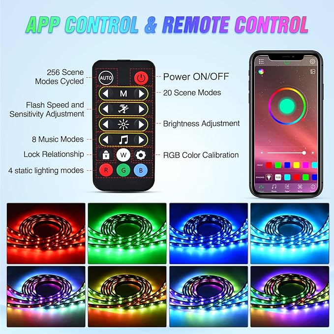 Nilight Truck Bed Light Strip RGB-IC LED Bar (3PCS)