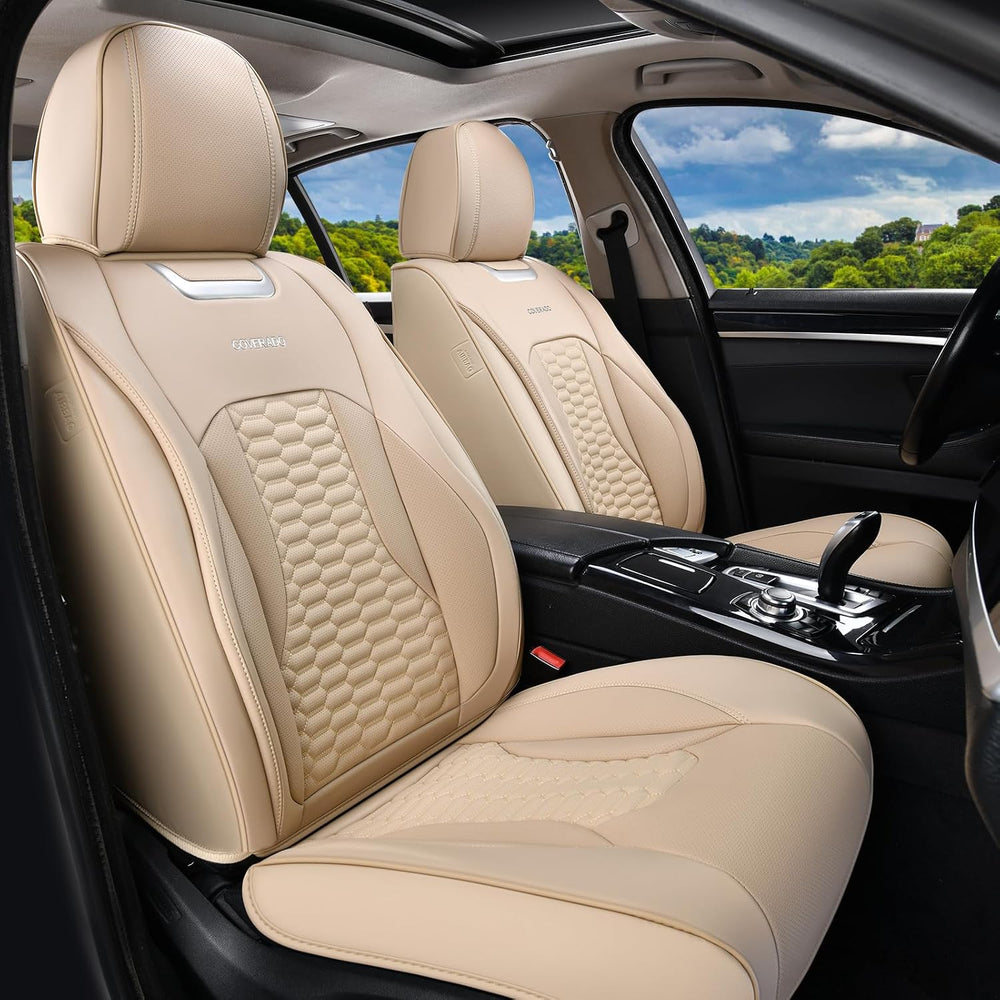 Coverado Car Seat Covers Front Seats, Luxury Leather Seat Covers for Cars, Au...
