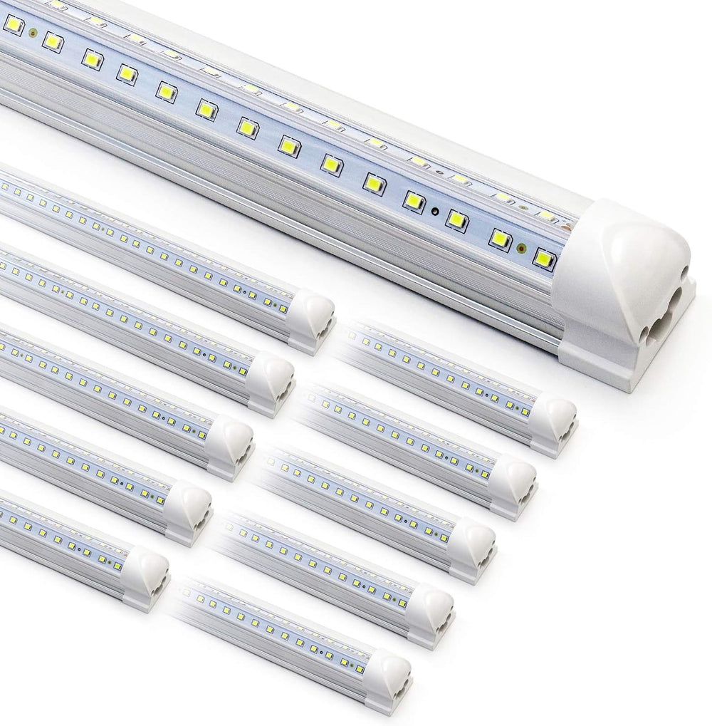 10-Pack 8ft LED Shop Light Fixture - 90W T8 Integrated LED Tube Light - 6500K...