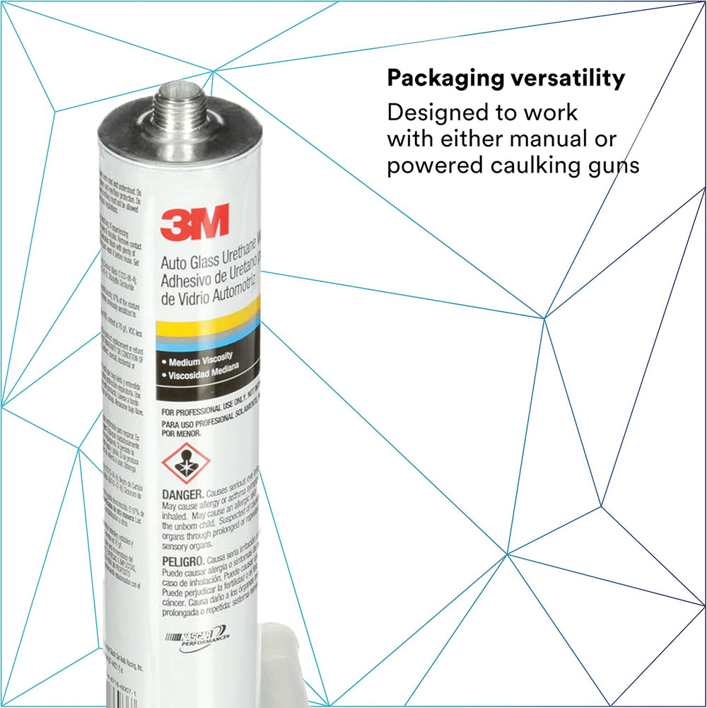 3M Auto Glass Urethane Windshield Adhesive, 08693, Medium Viscosity, High-Str...