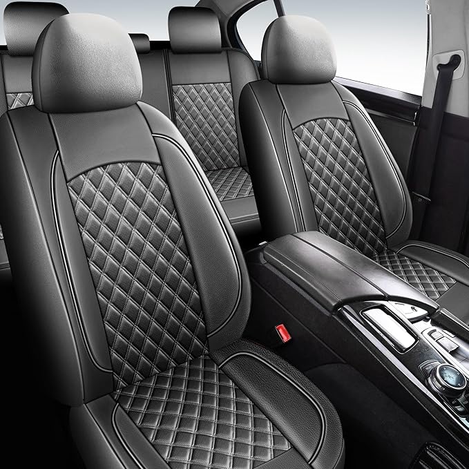 Car Seat Covers Full Set, Breathable and Waterproof Napa Leather Car Seat Cover