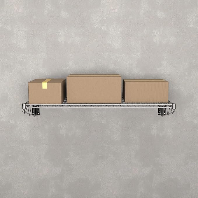 18" x 48" Chrome Wire Wall Mount Shelf