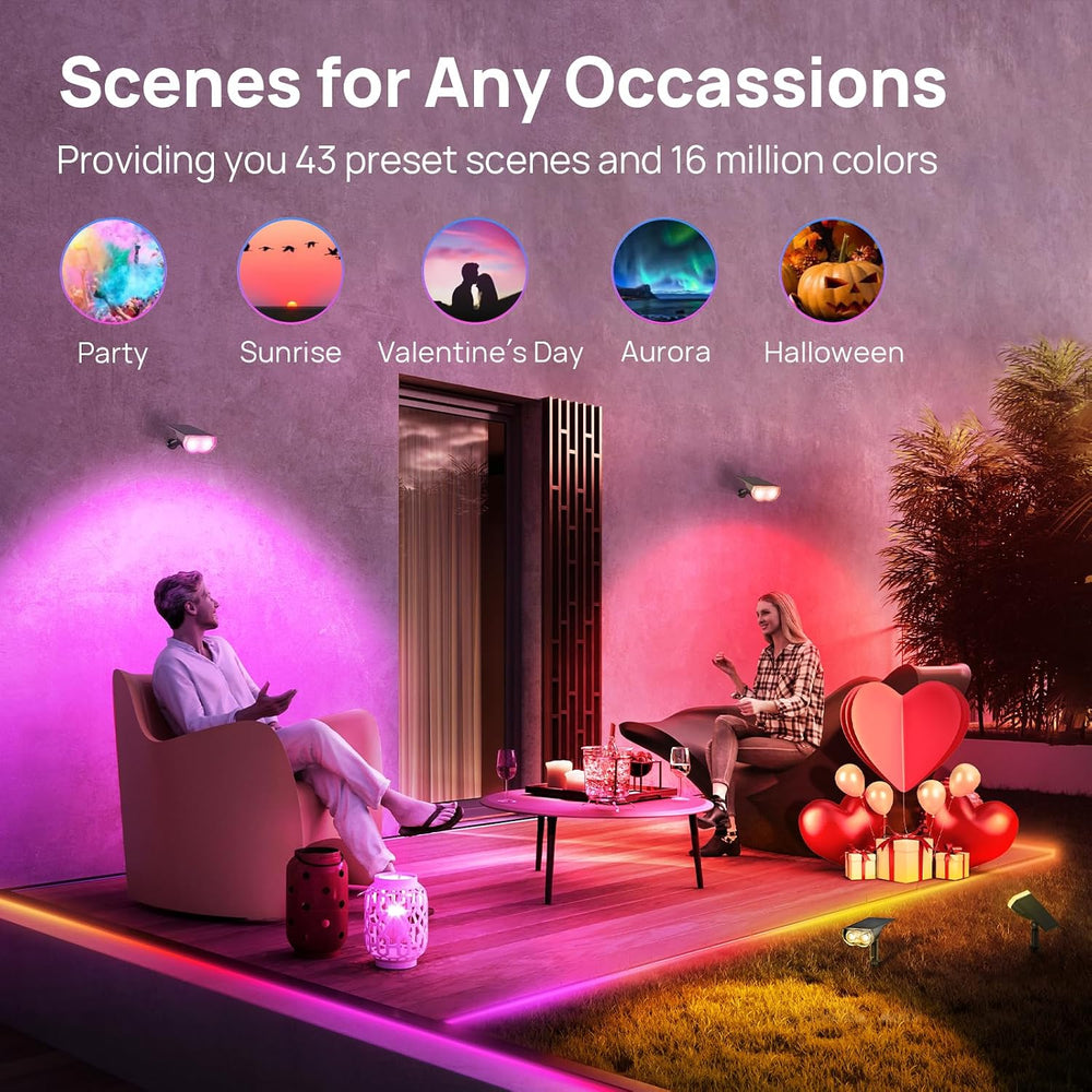 Linkind Smart Solar Spotlights SL5 with Motion Sensor, Halloween Decoration