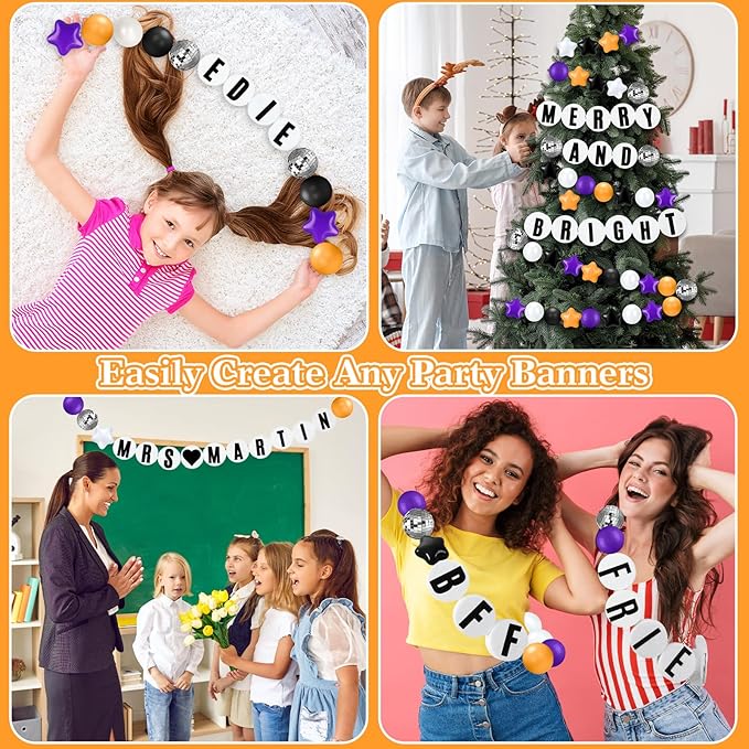 Giant Friendship Bracelet Garland Kit, DIY Birthday Banner with Letters Ball ...