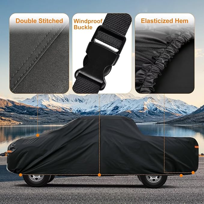 Kayme Truck Cover Custom Fit Ford Ranger Super Cab/Crew Cab Short Bed. Full