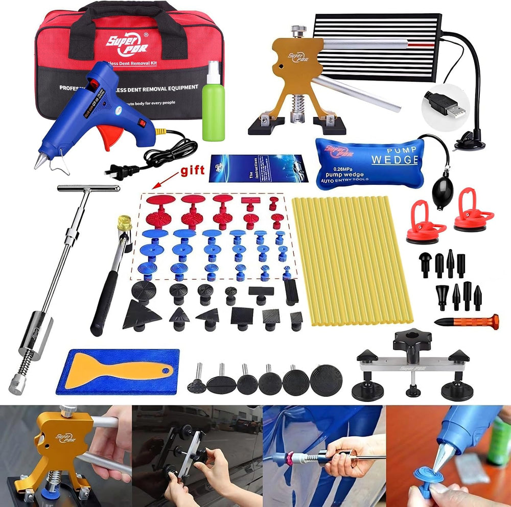 Super PDR Dent Puller Kit Paintless Dent Repair Kit for Car – Slide Hammer Su...
