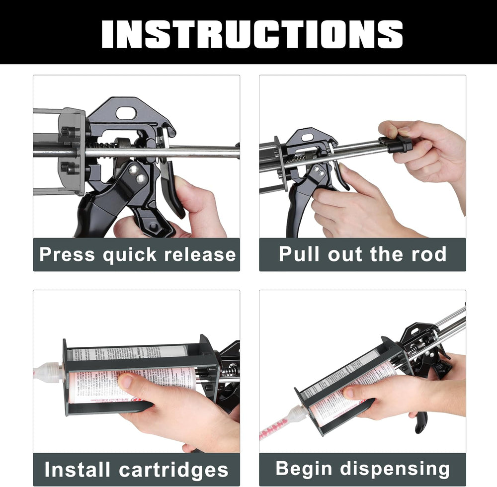 Dual Component Caulking Gun 450ML / 600ML / 650ML (1:1 & 2:1), Manual 2 P...