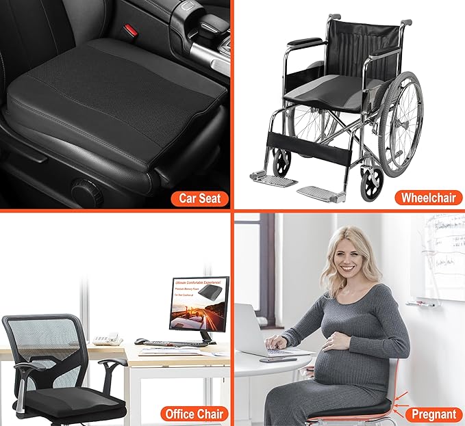 Car Seat Cushion, Comfort Memory Foam Car Cushions
