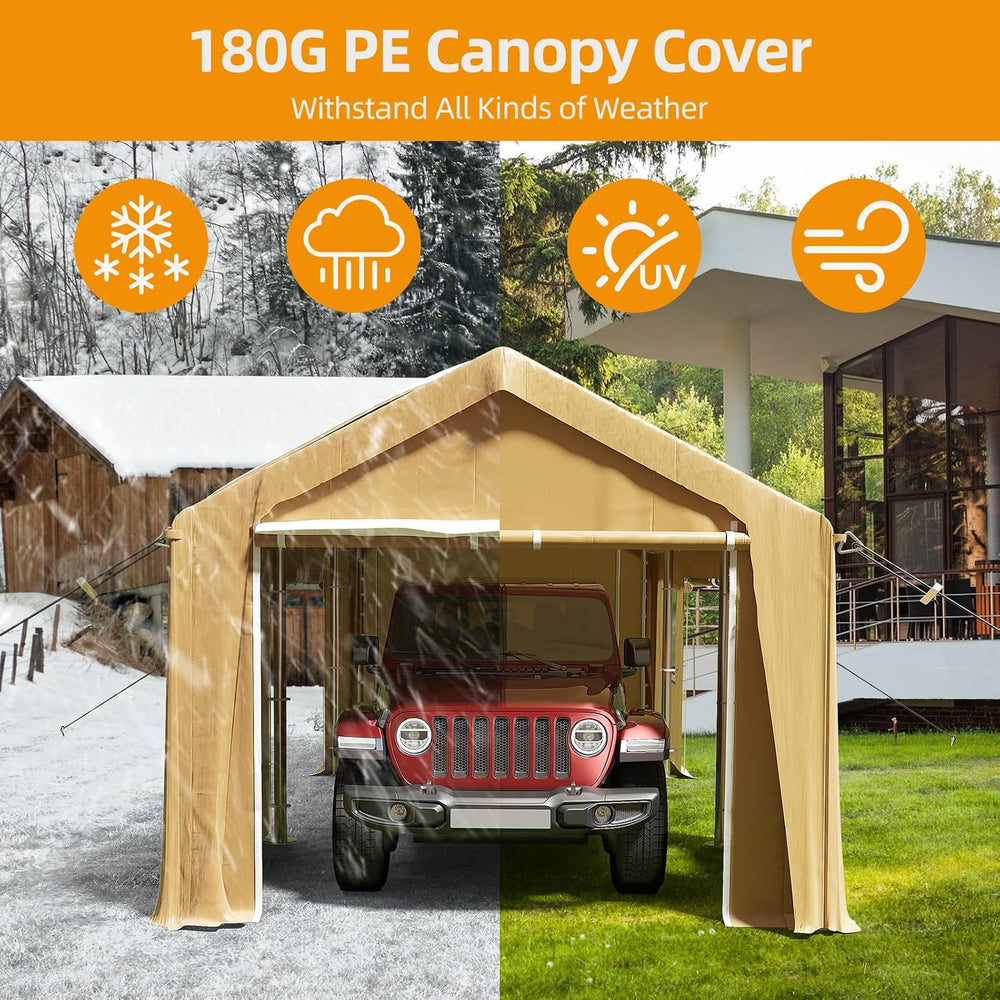 GAOMON 10x20 Ft Carport Heavy Duty Canopy, Portable Garage with Removable Sid...