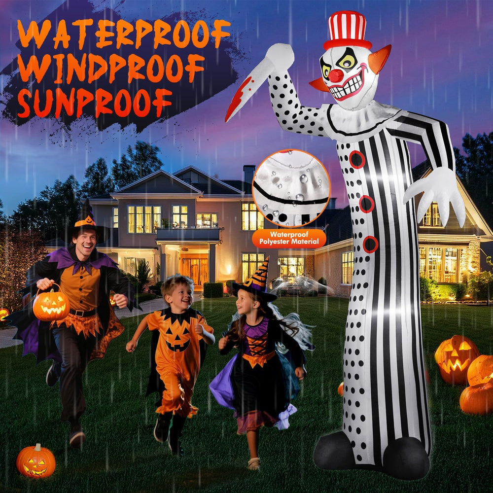 zukakii 12Ft Giant Halloween Inflatables Creepy Clown, Huge Halloween Decorat...