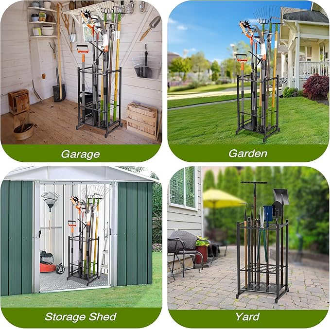 Garden Tool Organizer, Yard Tool Tower Rack
