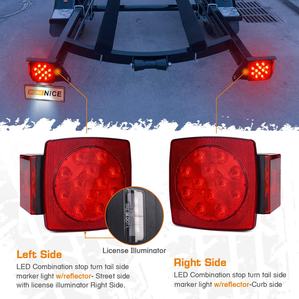 WoneNice Submersible LED Trailer Light Kit